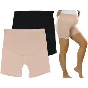 2-Pack: ToBeInStyle Women's High Waist Over The Bump Maternity BoyShort Underwear