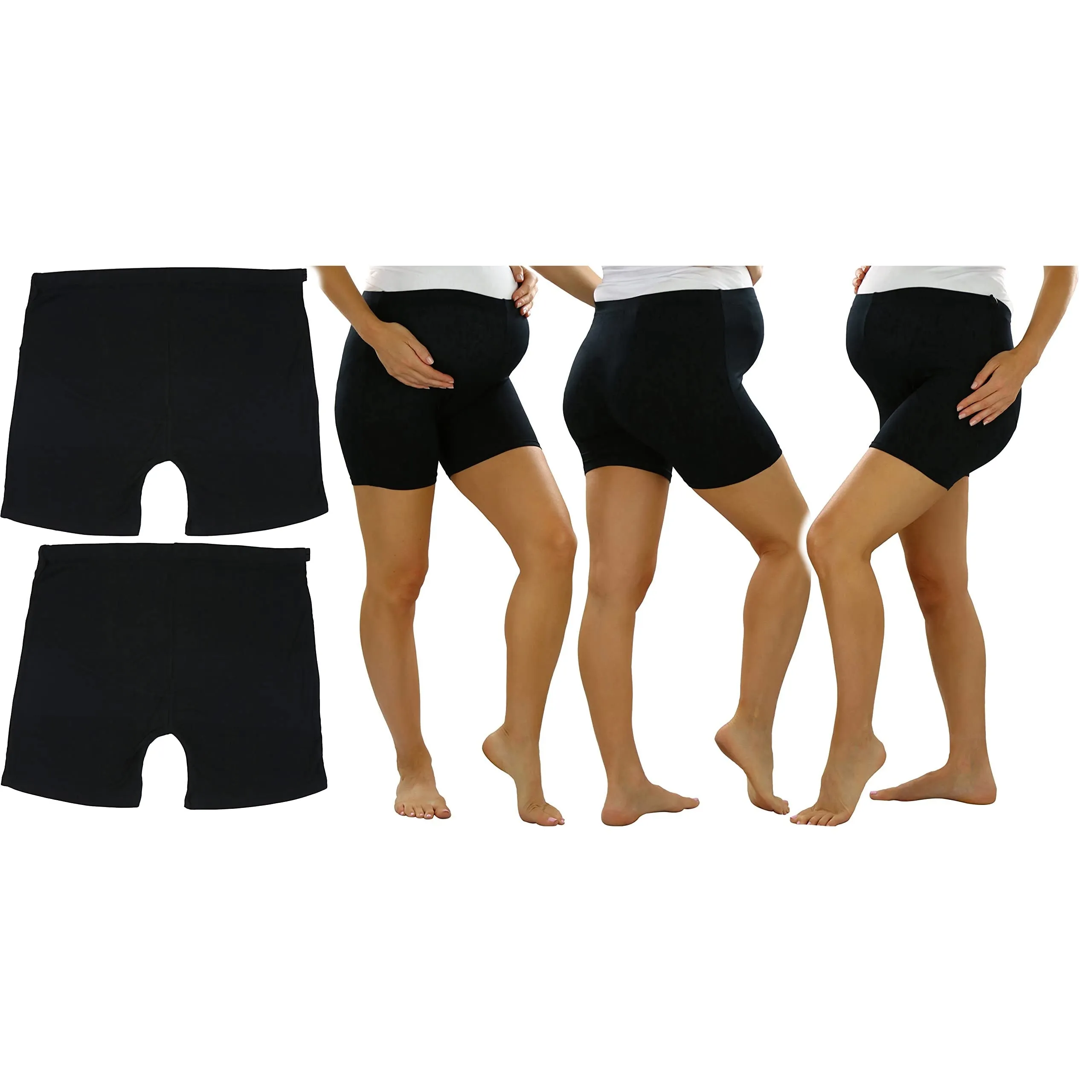 2-Pack: ToBeInStyle Women's High Waist Over The Bump Maternity BoyShort Underwear