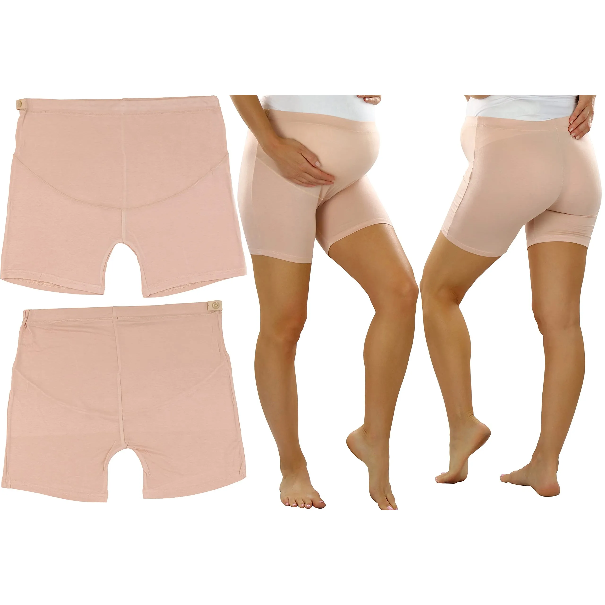 2-Pack: ToBeInStyle Women's High Waist Over The Bump Maternity BoyShort Underwear