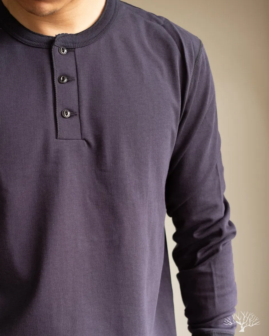 204 Relaxed Long Sleeve Henley - Night Blue