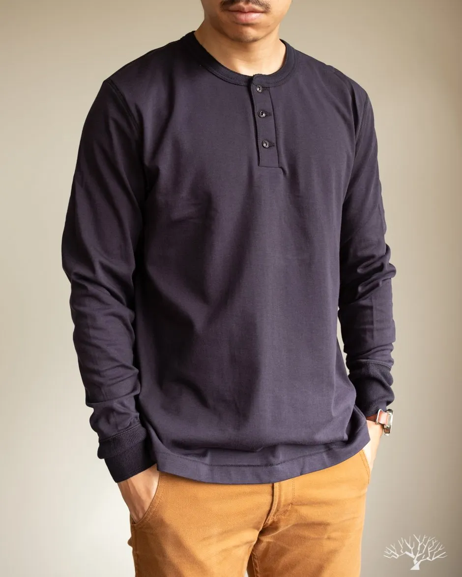 204 Relaxed Long Sleeve Henley - Night Blue