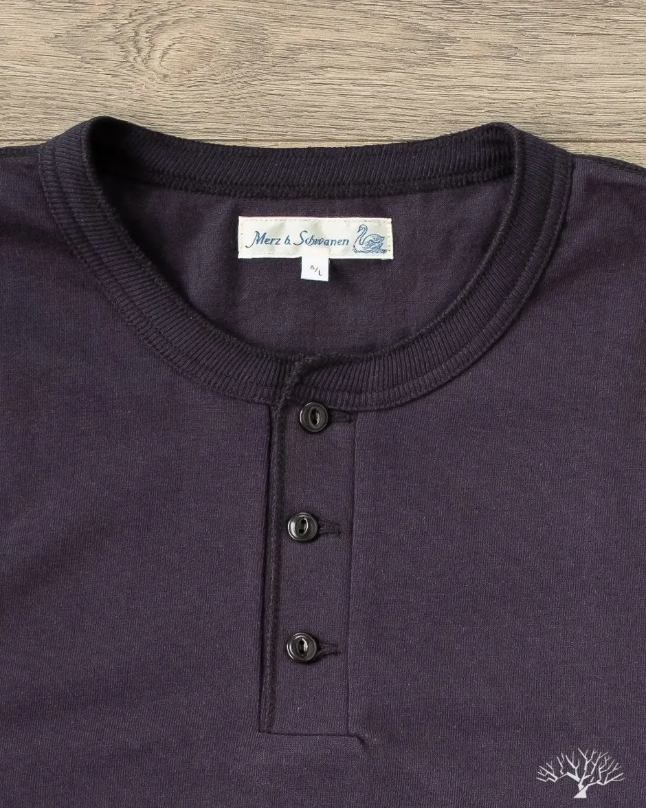 204 Relaxed Long Sleeve Henley - Night Blue