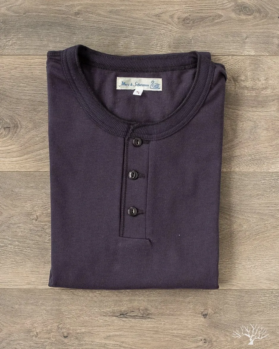 204 Relaxed Long Sleeve Henley - Night Blue