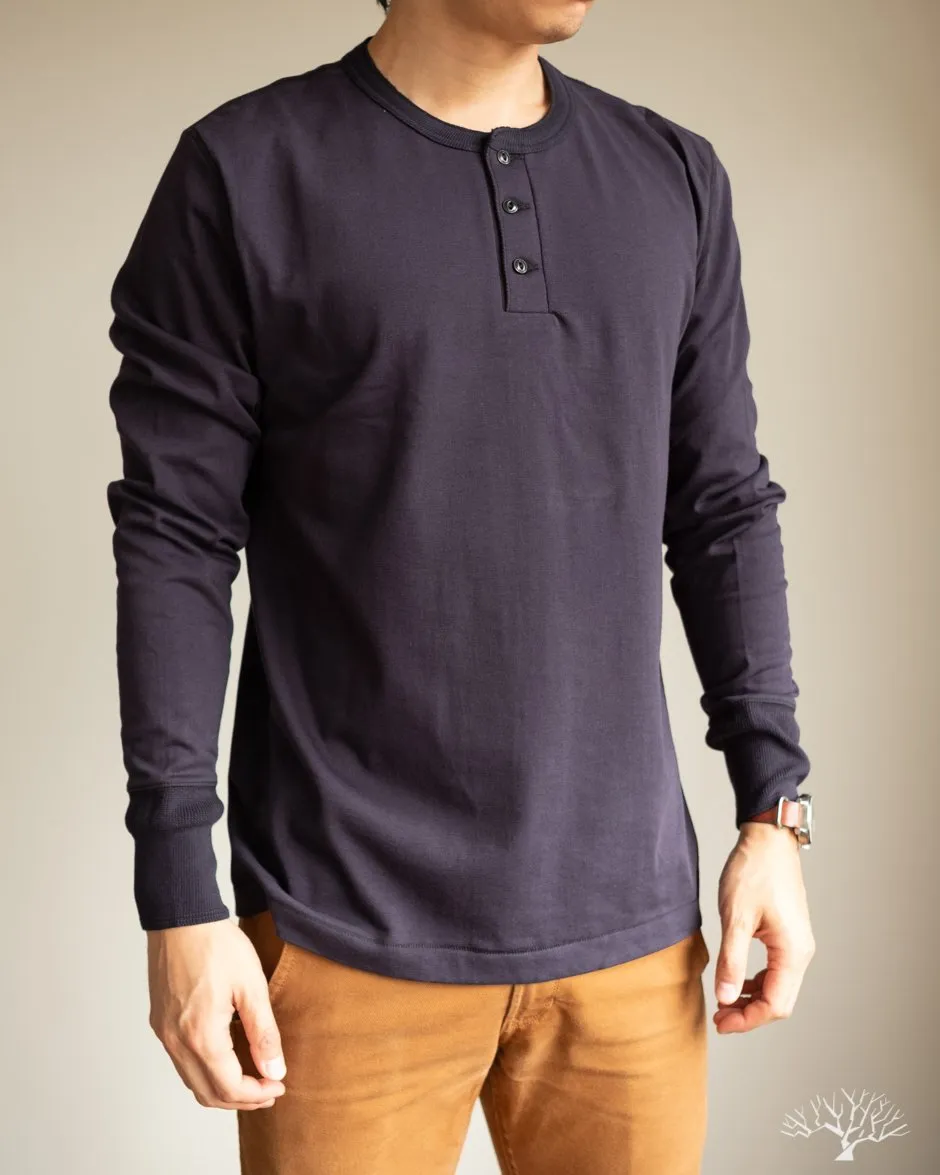 204 Relaxed Long Sleeve Henley - Night Blue