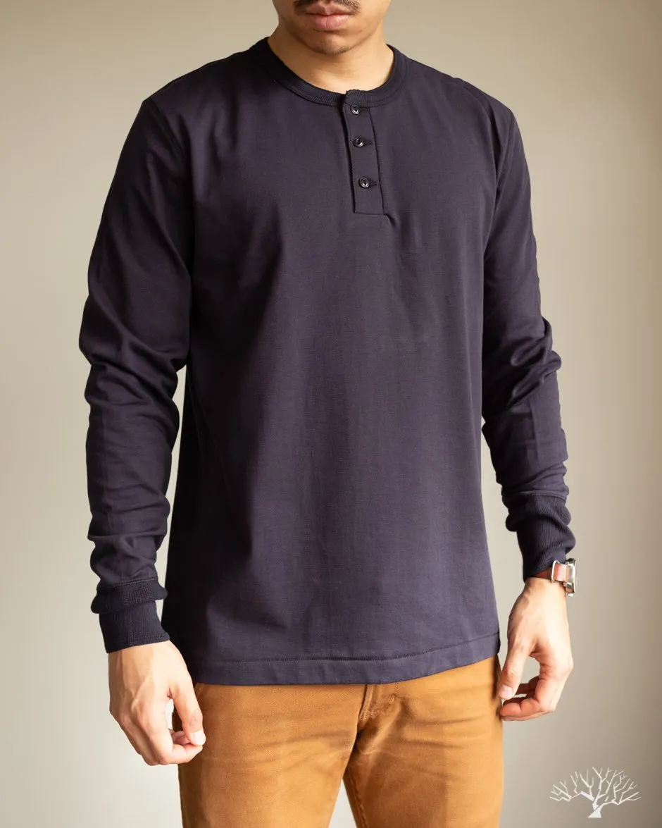 204 Relaxed Long Sleeve Henley - Night Blue