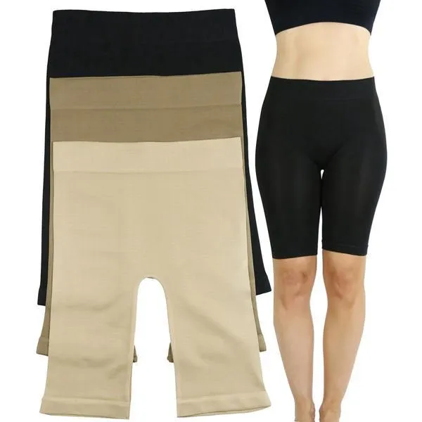 3-Pack: Women's Layering Seamless Microfiber Shorts