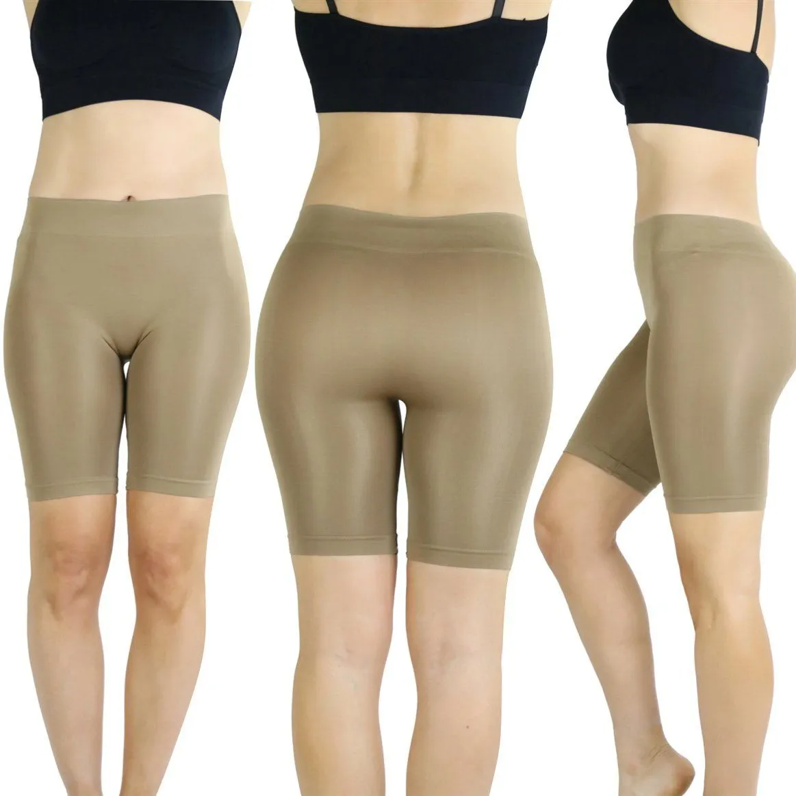 3-Pack: Women's Layering Seamless Microfiber Shorts