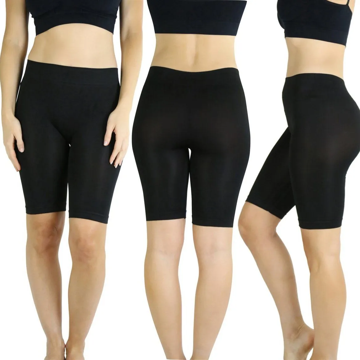 3-Pack: Women's Layering Seamless Microfiber Shorts