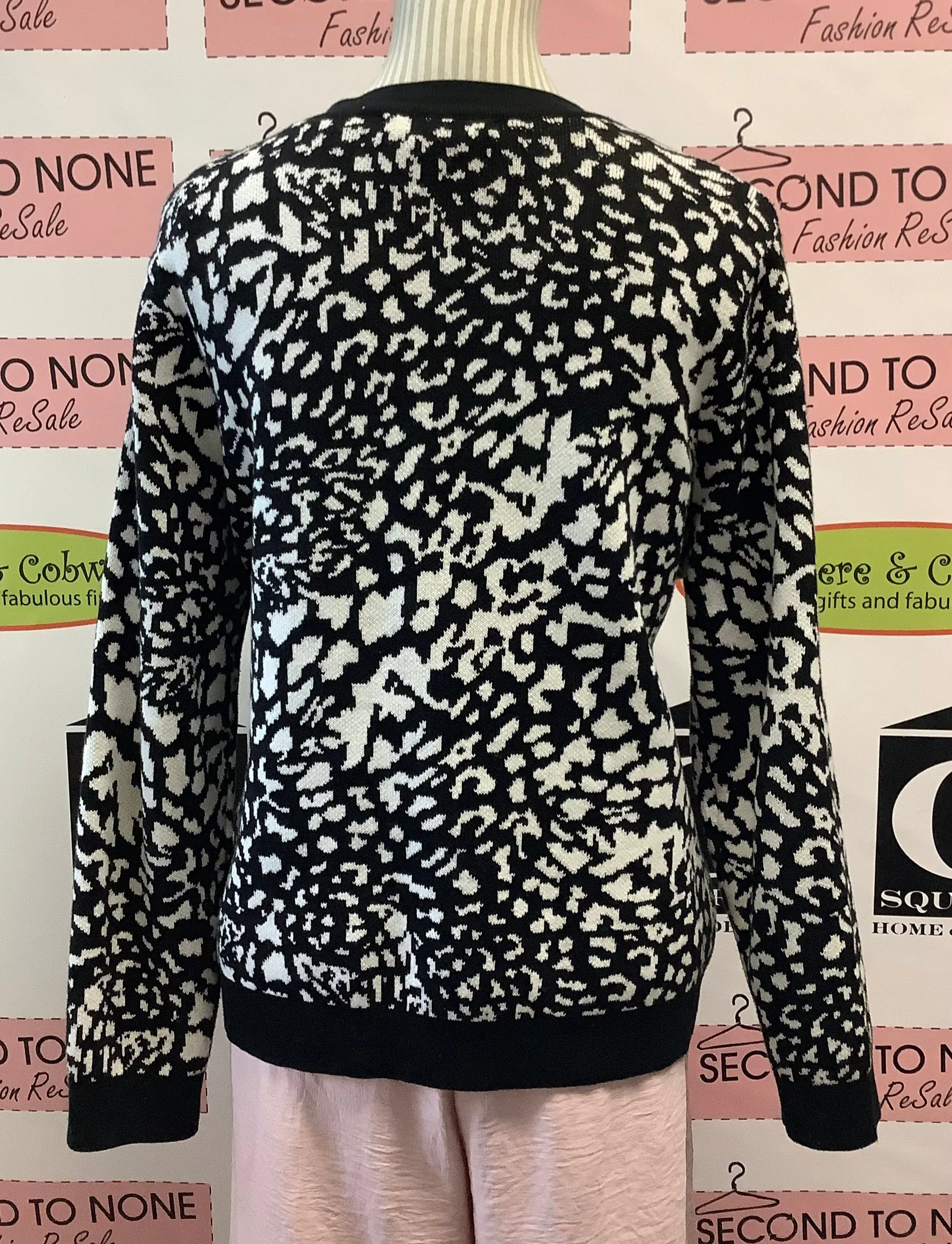 ALIA Zippered Print Cardigan (Size M)