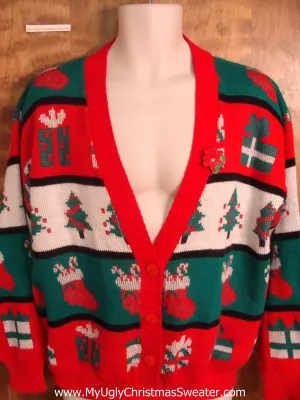 Amazing Vintage Red and Green Festive Ugly Xmas Sweater