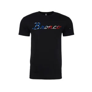 American Flag Ford Bronco Script Vintage Wash Premium T-Shirt