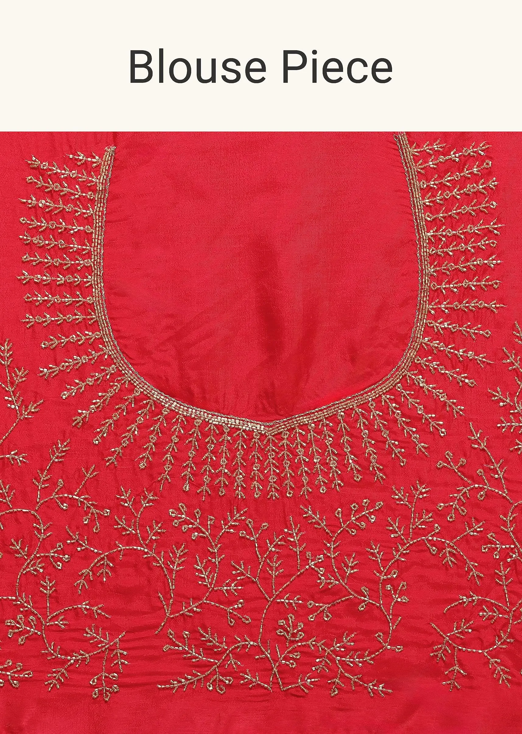 Apple Red Solid Organza Saree With Cut Dana Work