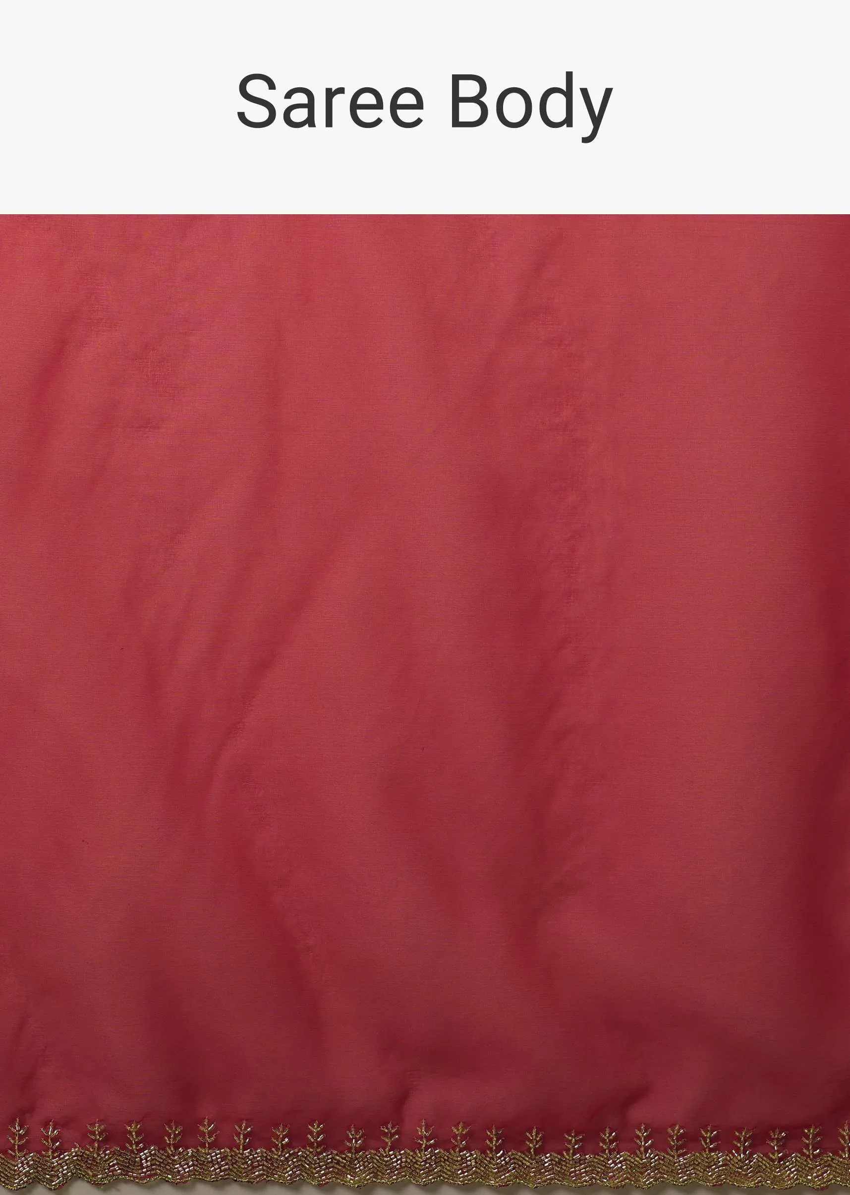 Apple Red Solid Organza Saree With Cut Dana Work