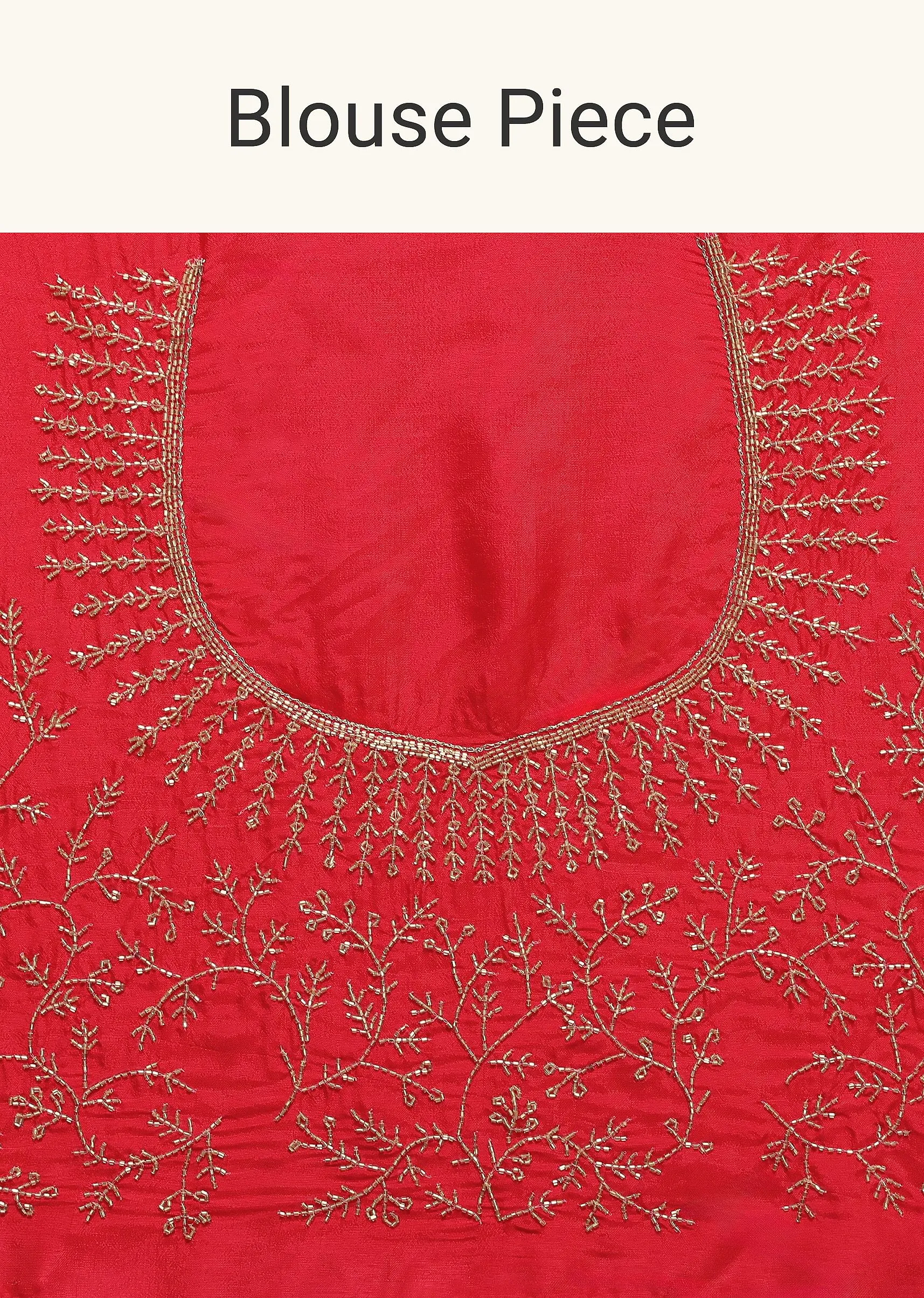 Apple Red Solid Organza Saree With Cut Dana Work