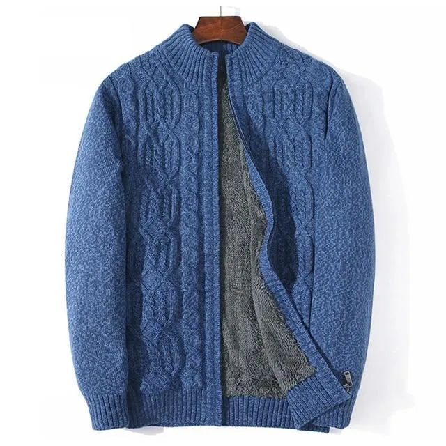Ashore Shop Mens Thick Warm Winter Cardigan Turtleneck Sweater