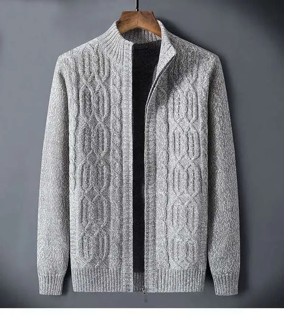 Ashore Shop Mens Thick Warm Winter Cardigan Turtleneck Sweater