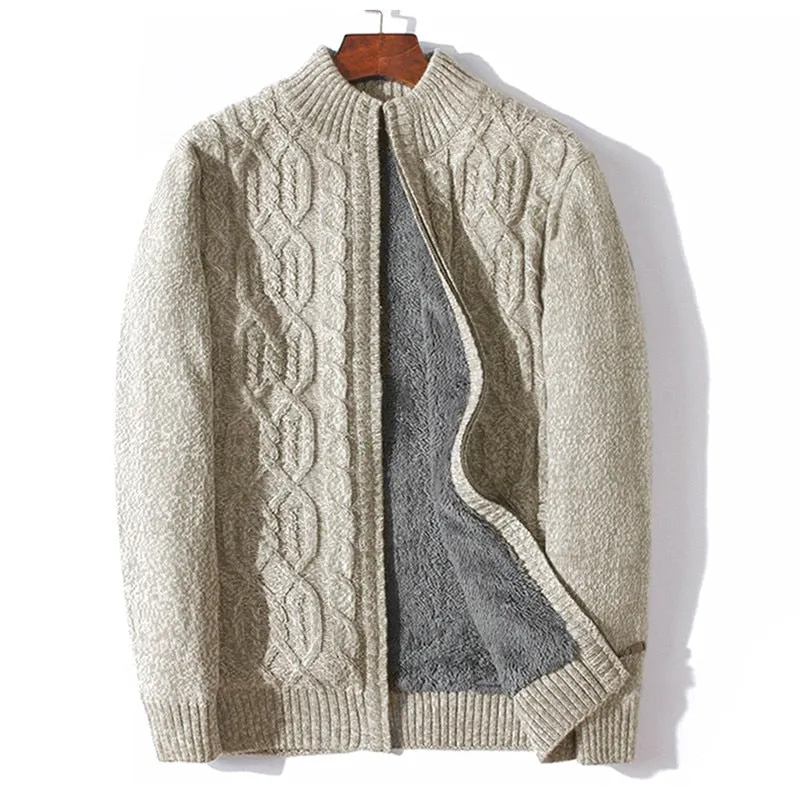 Ashore Shop Mens Thick Warm Winter Cardigan Turtleneck Sweater