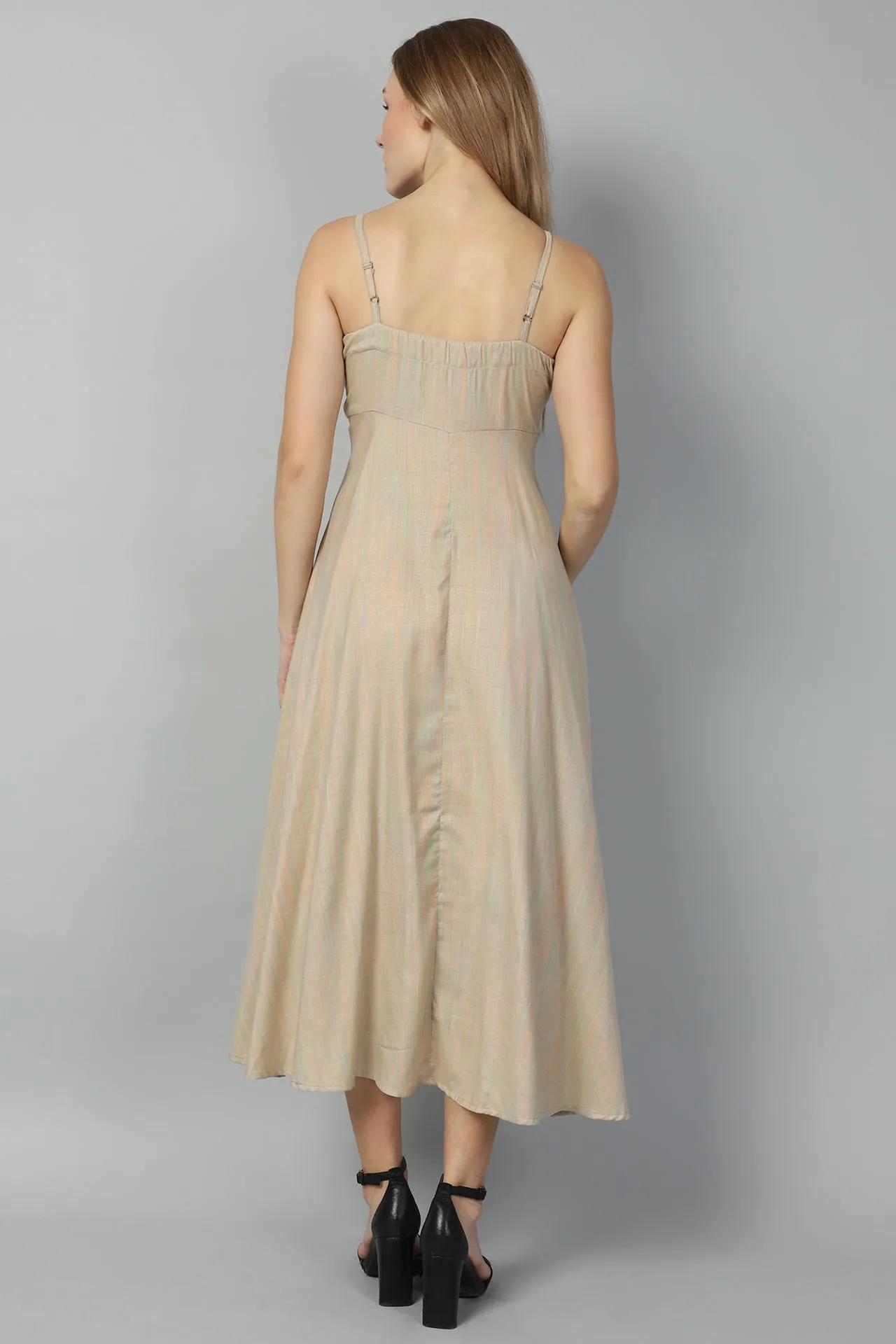 Asymmetric Strappy Sweetheart Neck Overlap Front Cut Dress