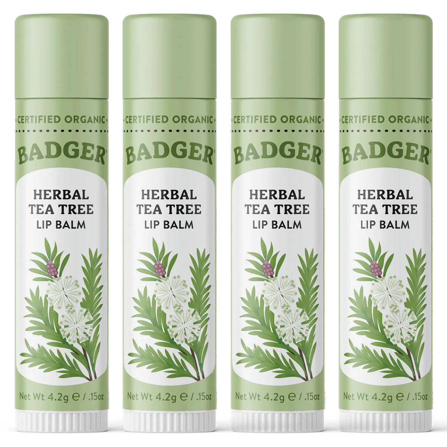 Badger Organic Lip Balm .15oz 4.2g - Tea Tree & Lemon Balm