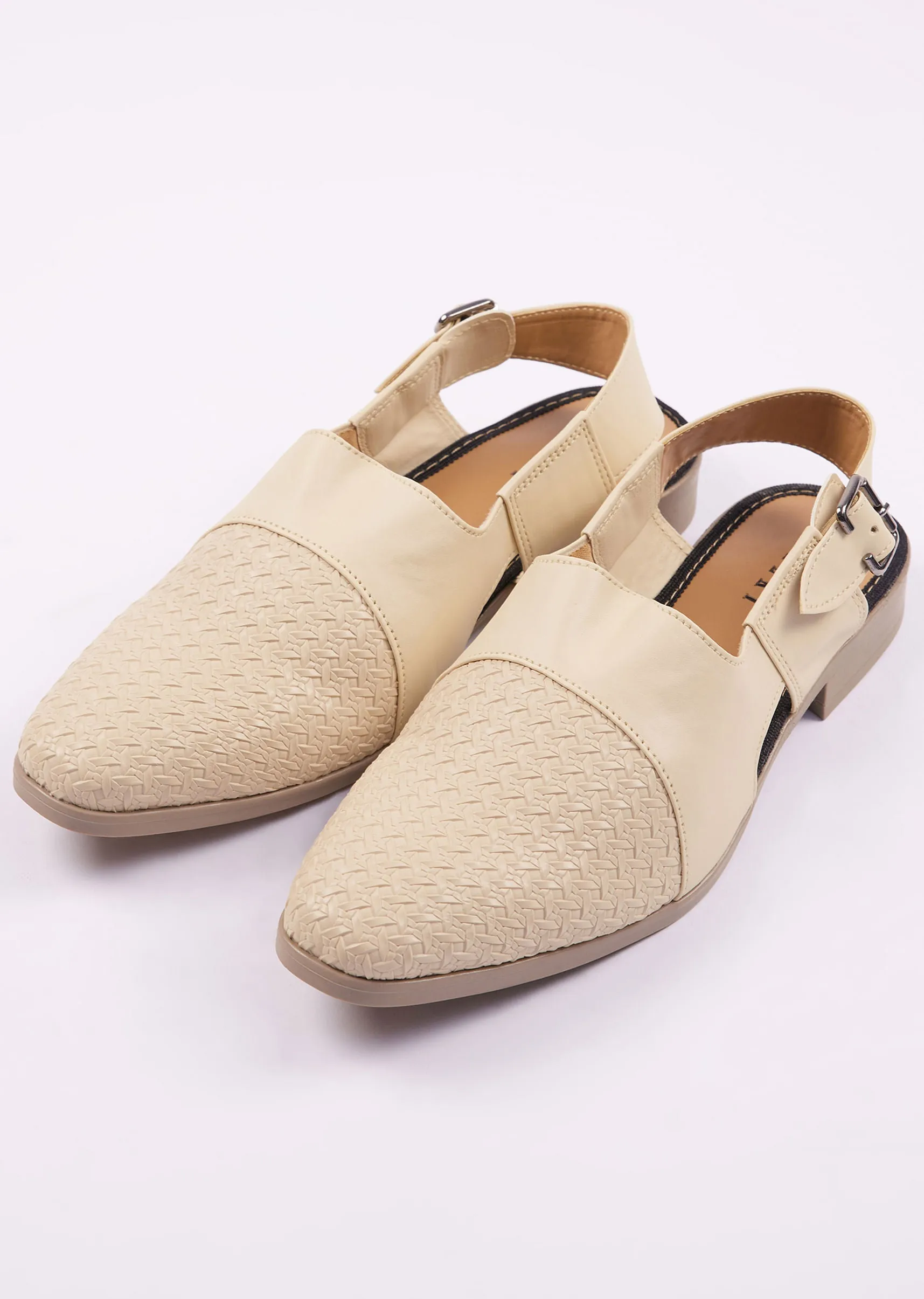 Beige Ethnic Juttis For Men