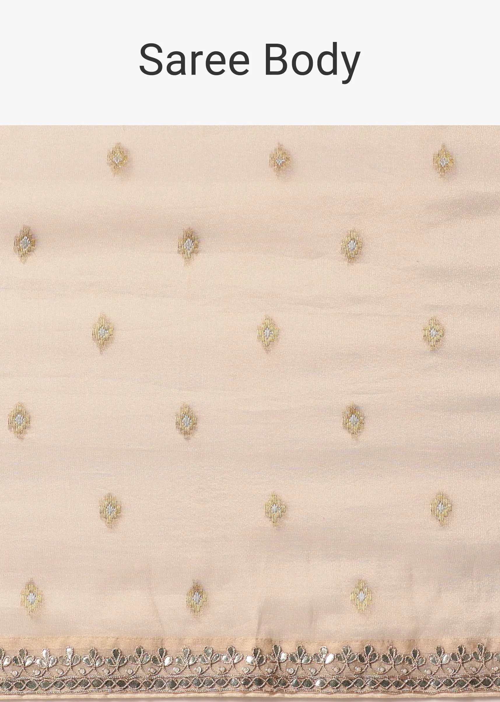 Beige Silk Embroidered Saree Set With Unstitched Blouse Piece