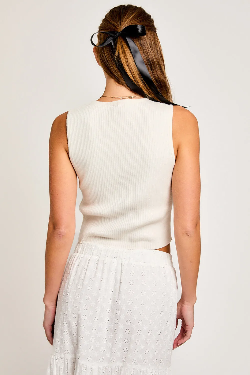 best in bow top - cream