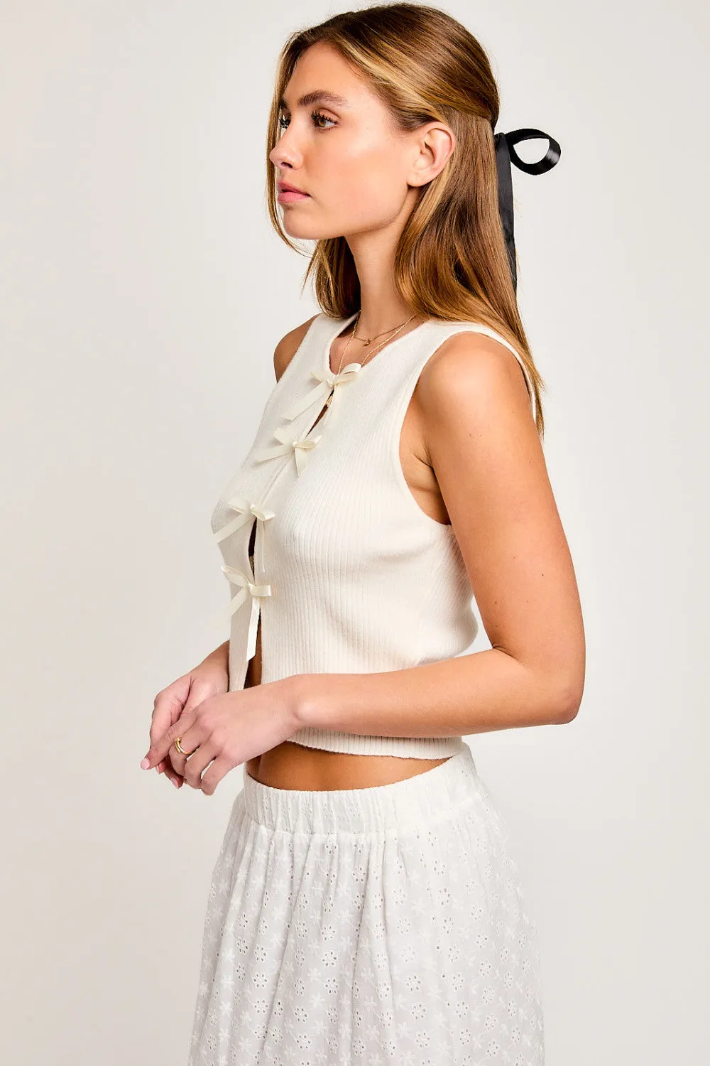 best in bow top - cream