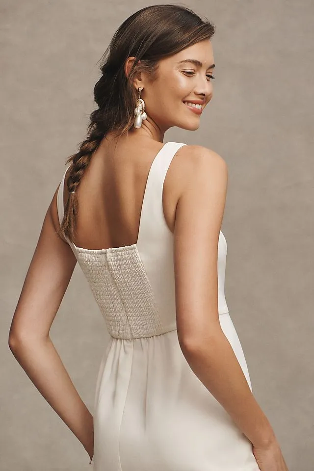 BHLDN Sophia maxi dress with square neckline, ivory