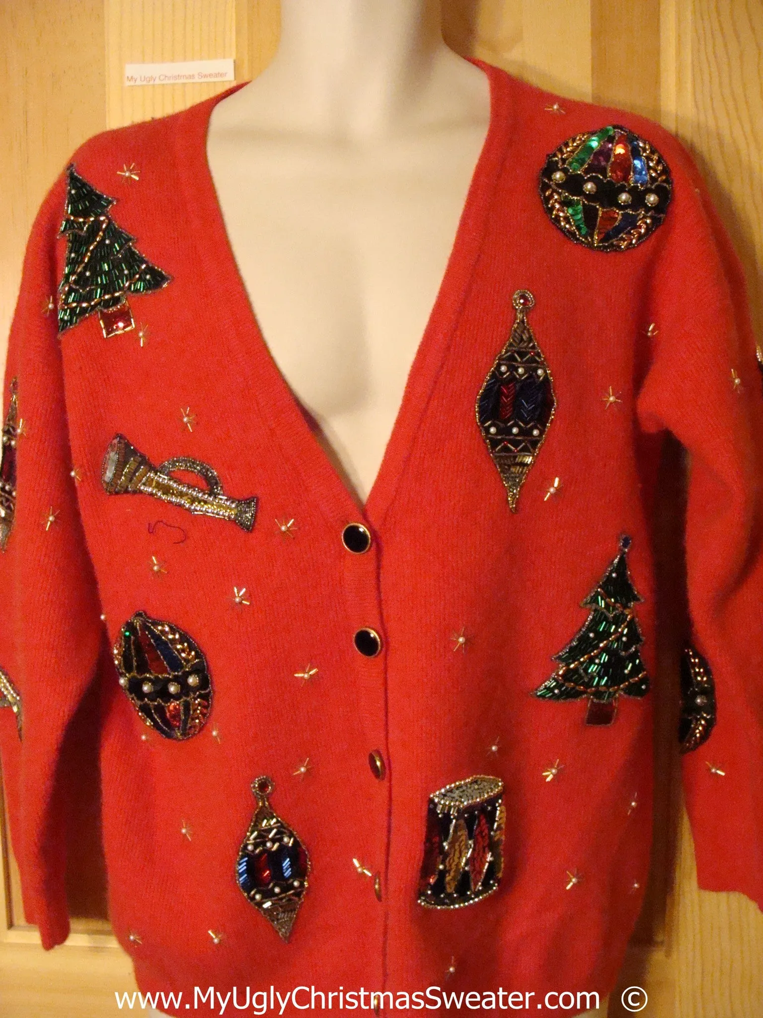 Blinged out Red Christmas Sweater