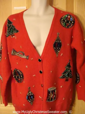 Blinged out Red Christmas Sweater