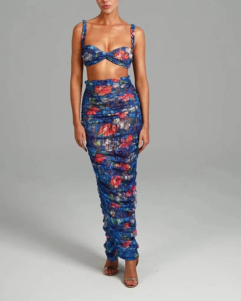 Boho Party Sexy Two-Piece Set  - Maxi Skirt