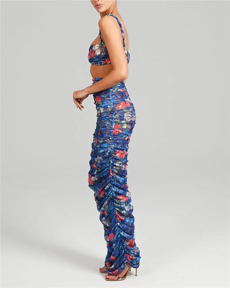 Boho Party Sexy Two-Piece Set  - Maxi Skirt
