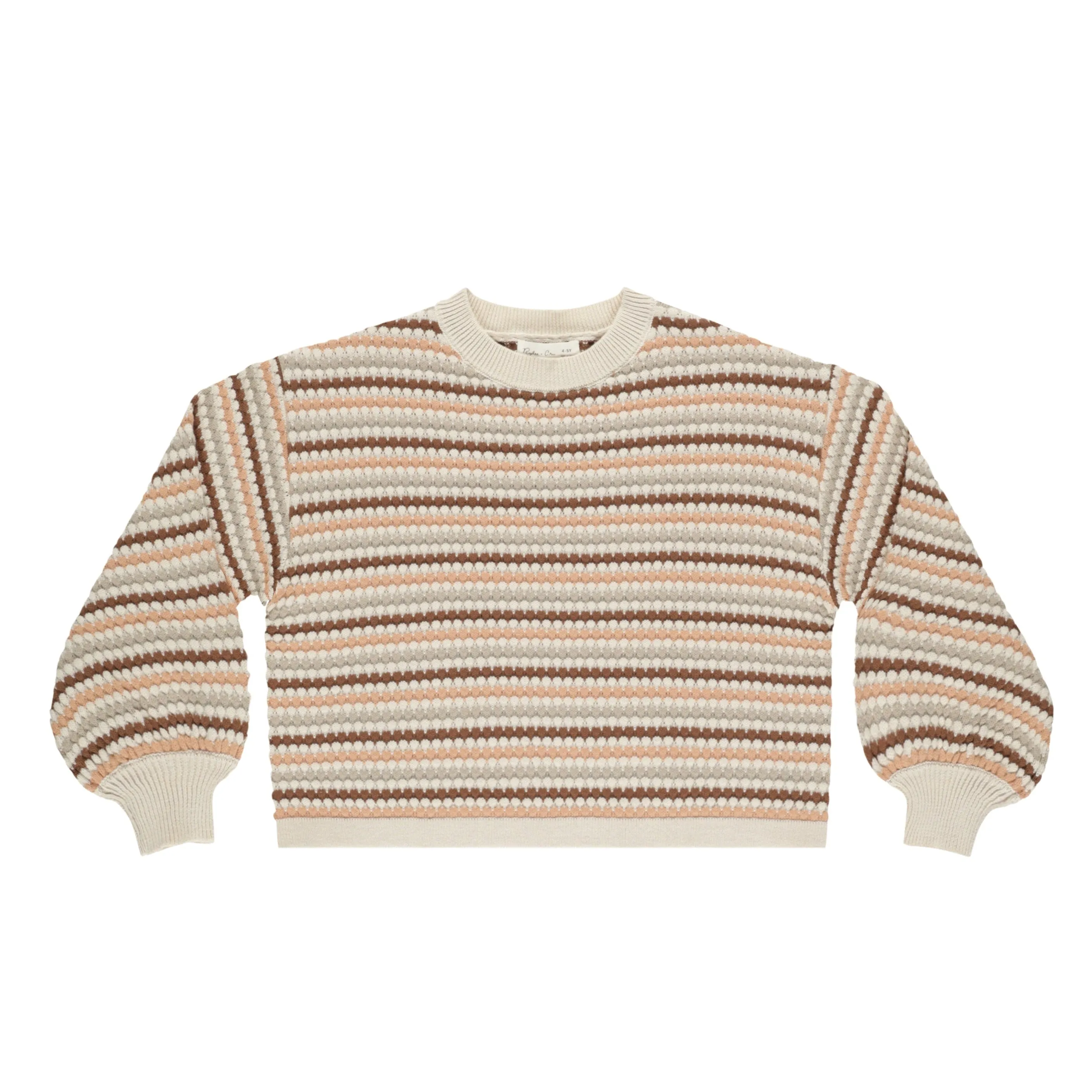 Boxy Crop Sweater | Honeycomb Stripe