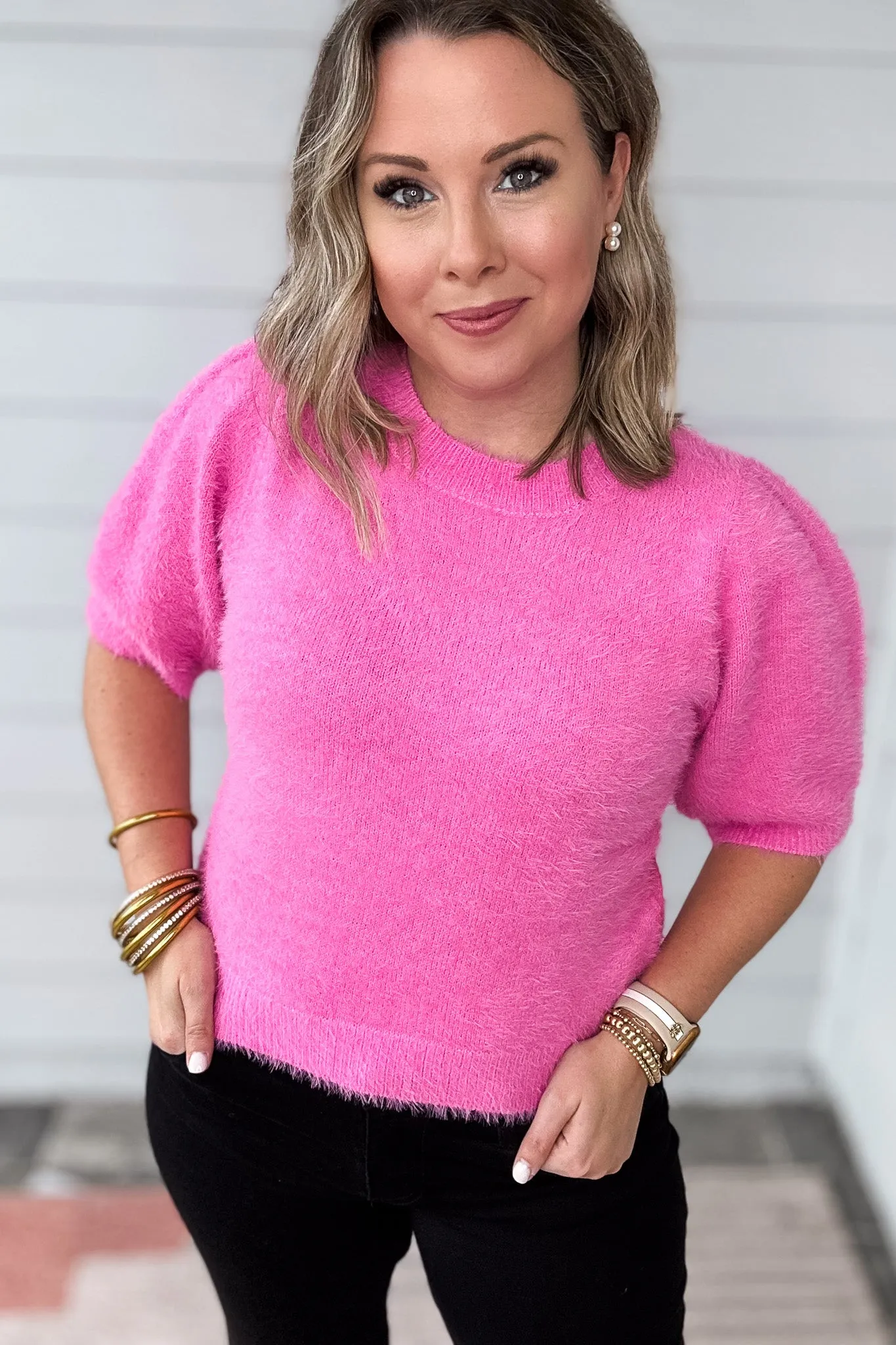 BuddyLove: Macy Crop Sweater - Bubblegum