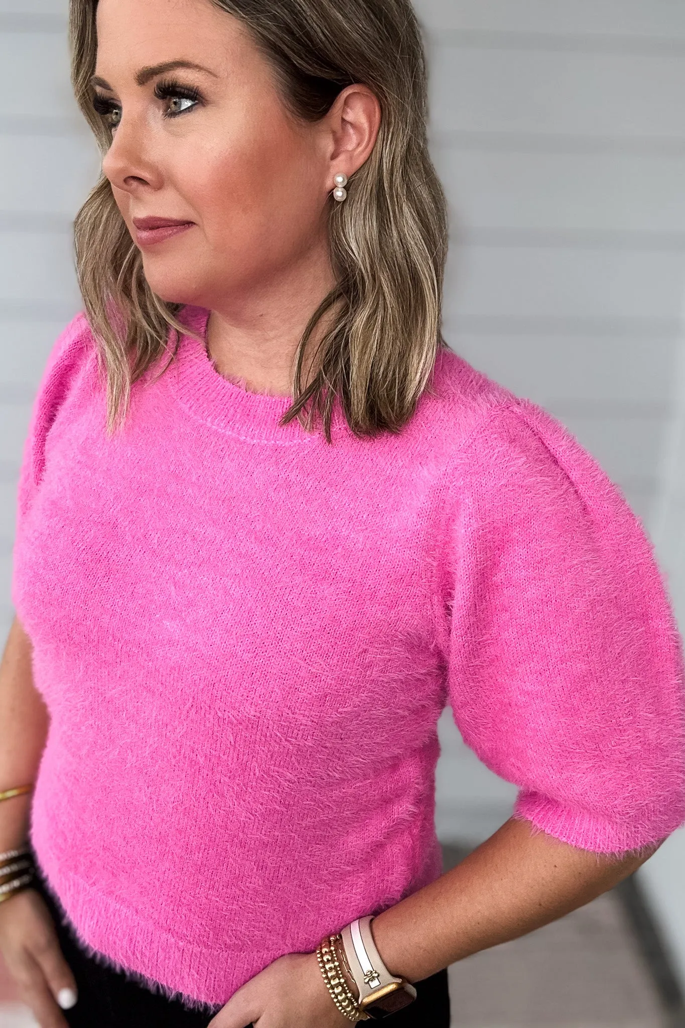 BuddyLove: Macy Crop Sweater - Bubblegum
