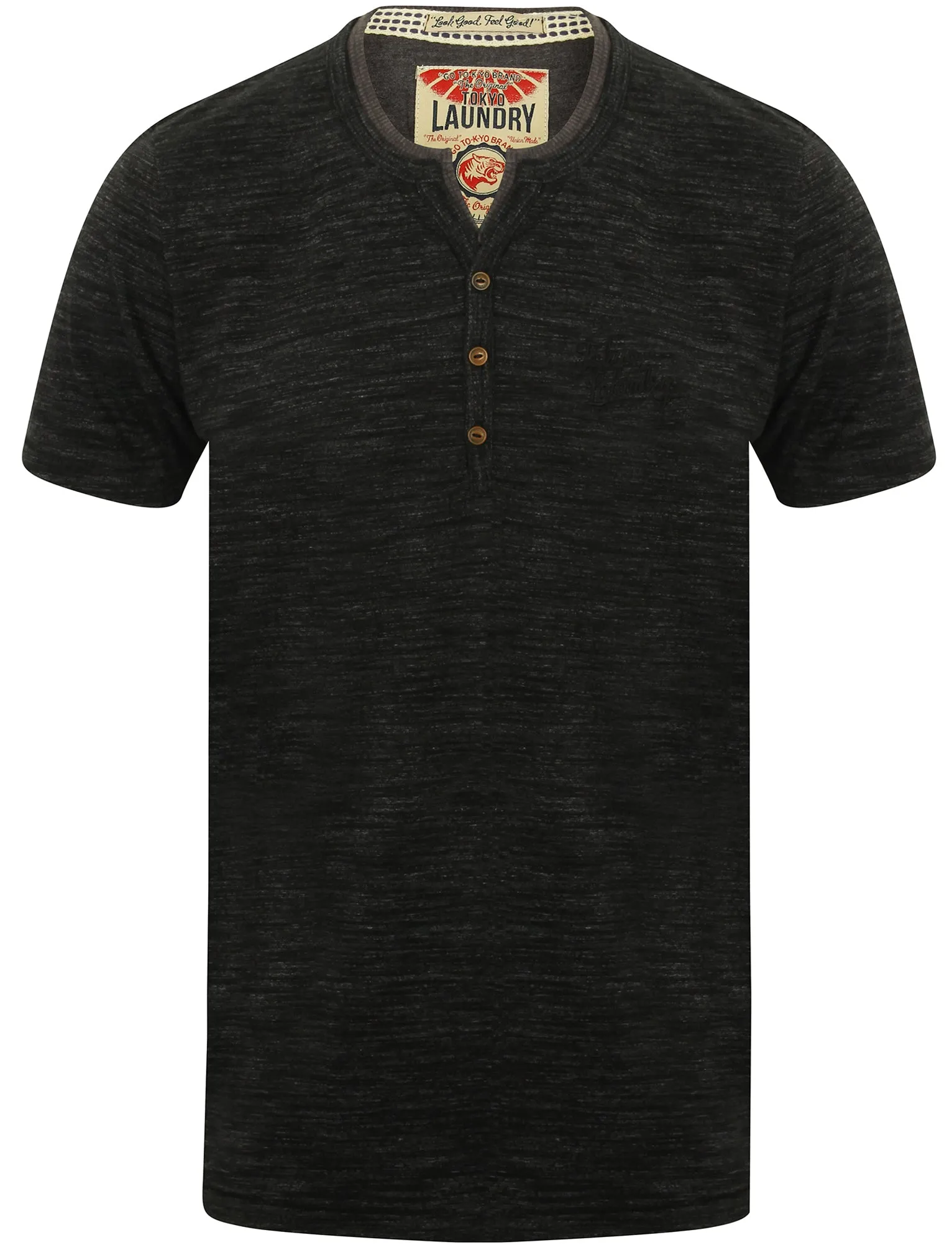 Buffalo Cove Mock Layer Henley T-Shirt in Black - Tokyo Laundry