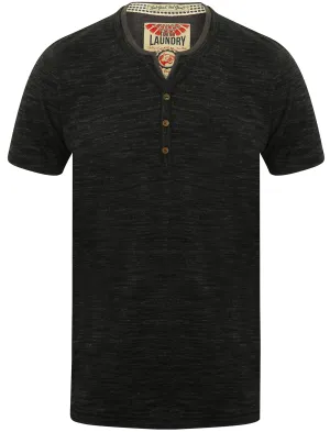Buffalo Cove Mock Layer Henley T-Shirt in Black - Tokyo Laundry