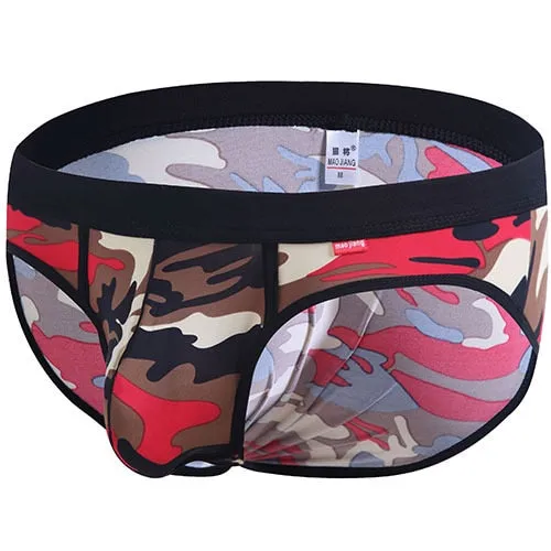 Camouflage And Snakeskin Patterned Underwear Briefs