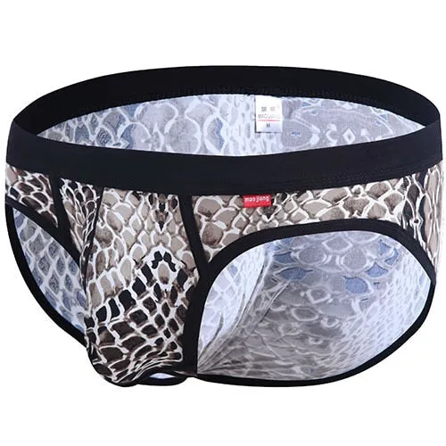 Camouflage And Snakeskin Patterned Underwear Briefs