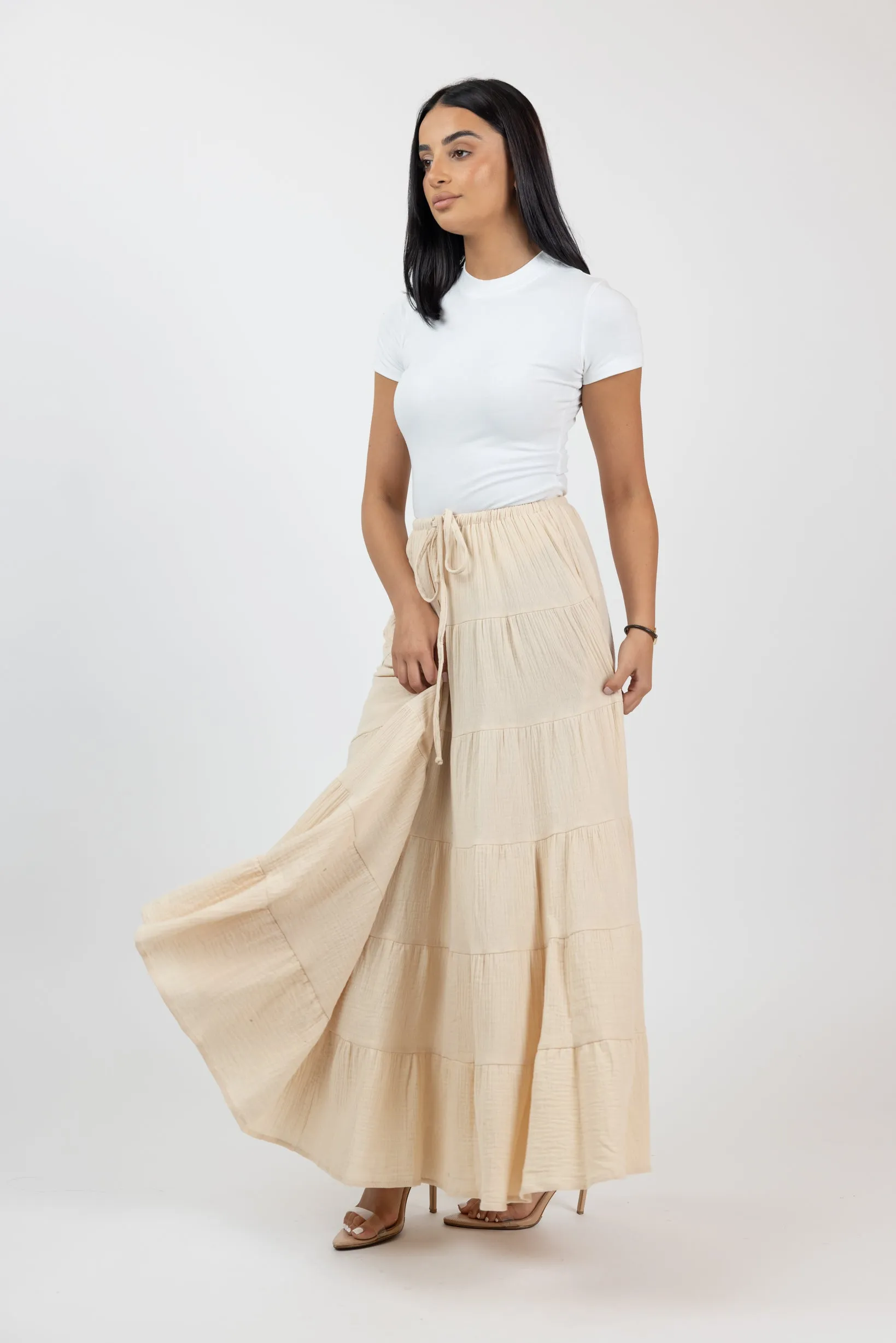Carli Cotton Tiered Skirt