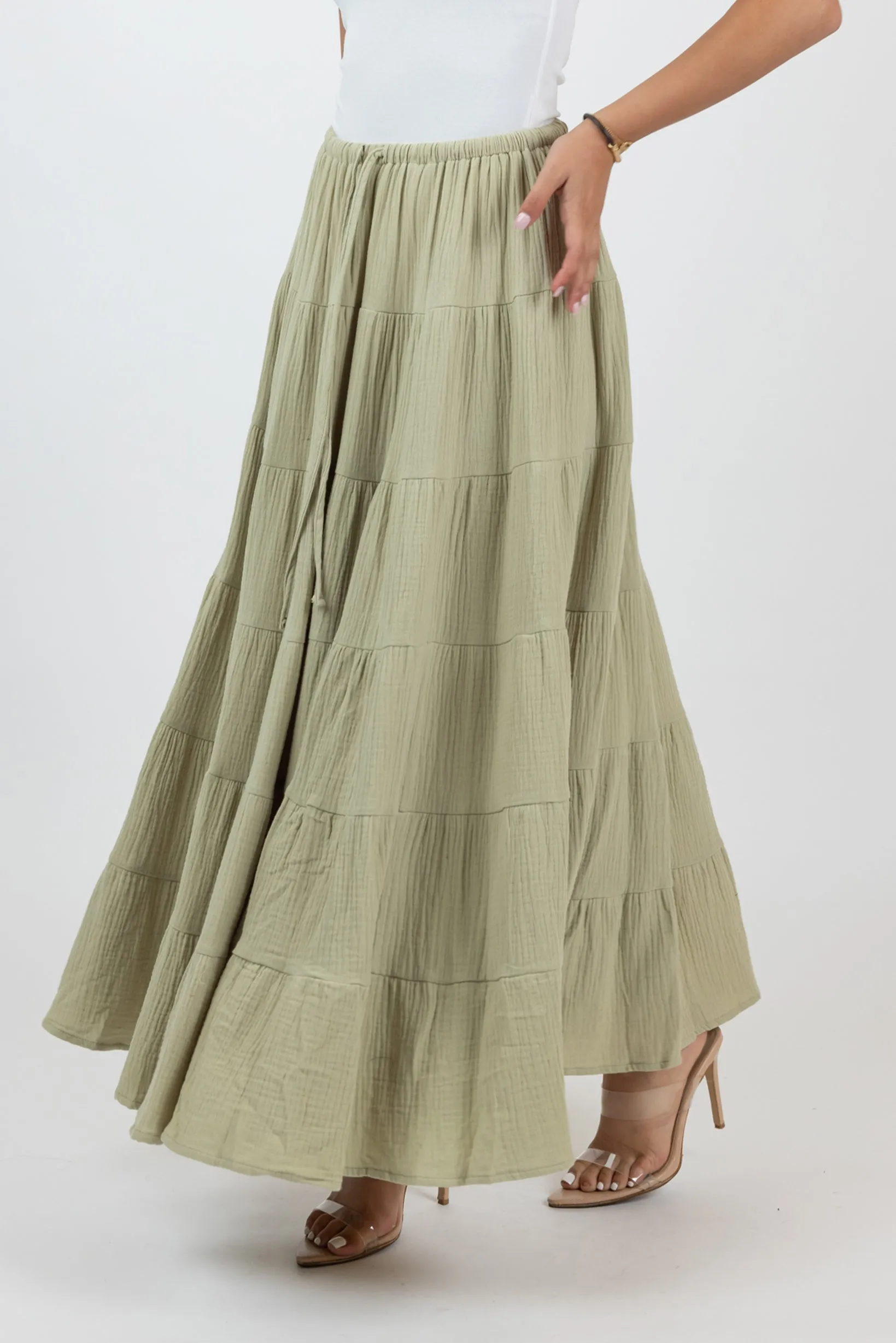 Carli Cotton Tiered Skirt