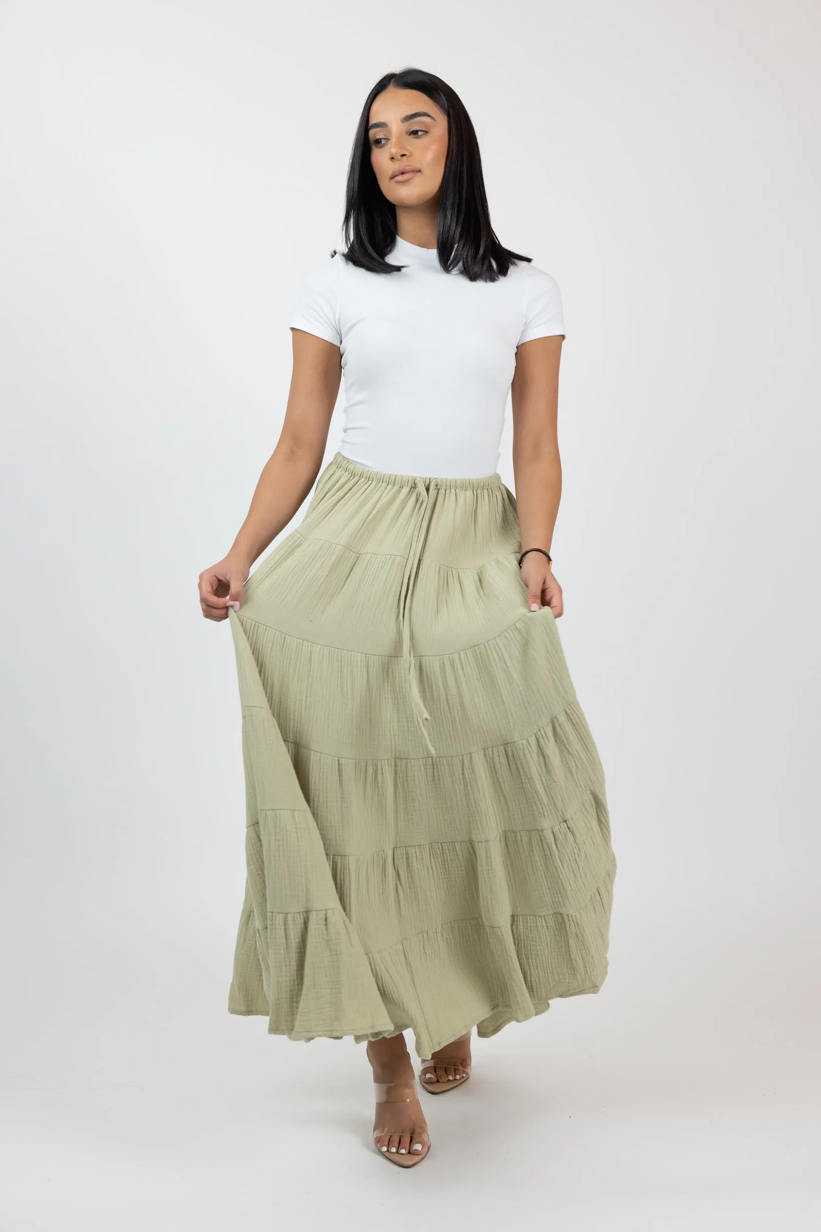 Carli Cotton Tiered Skirt