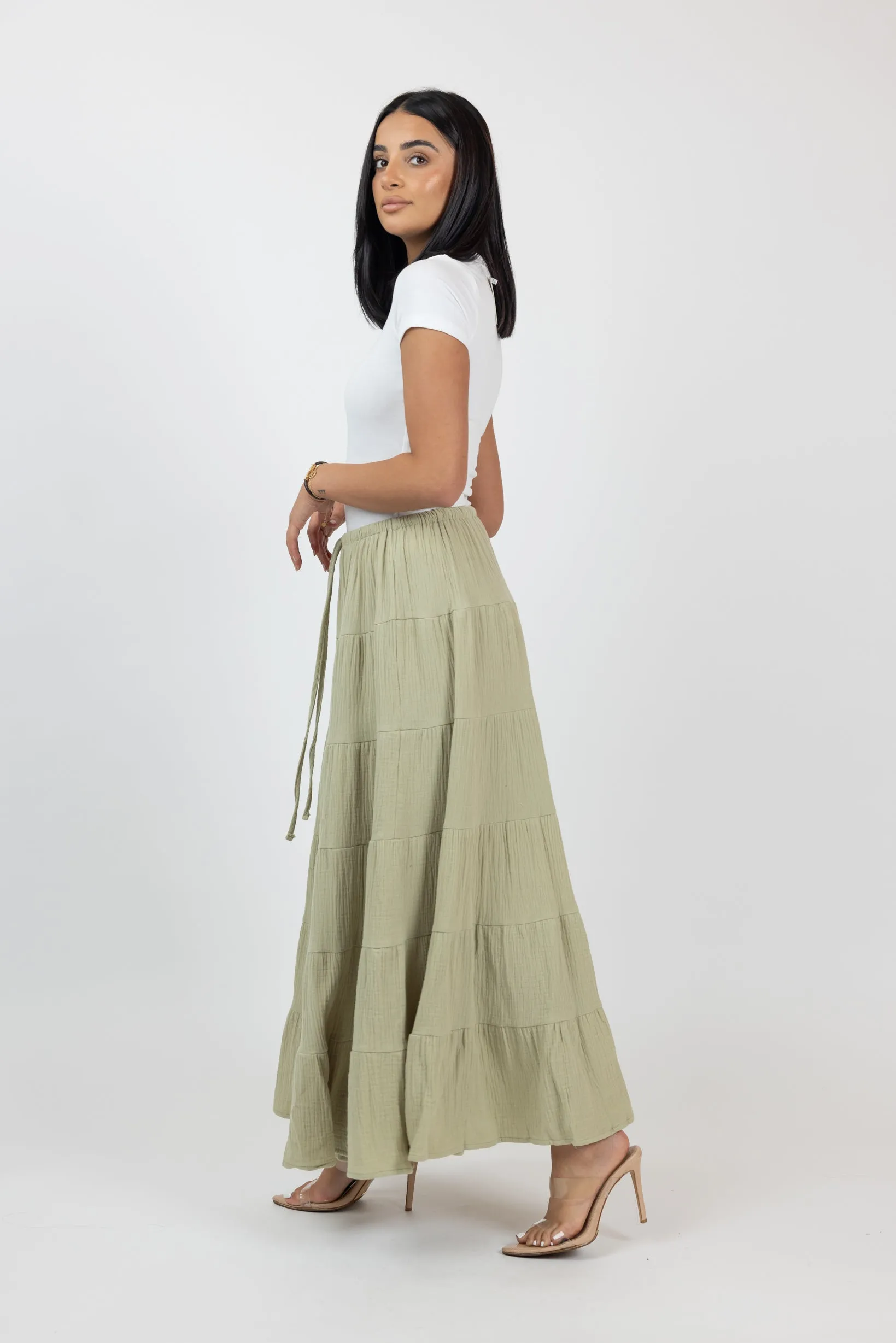 Carli Cotton Tiered Skirt