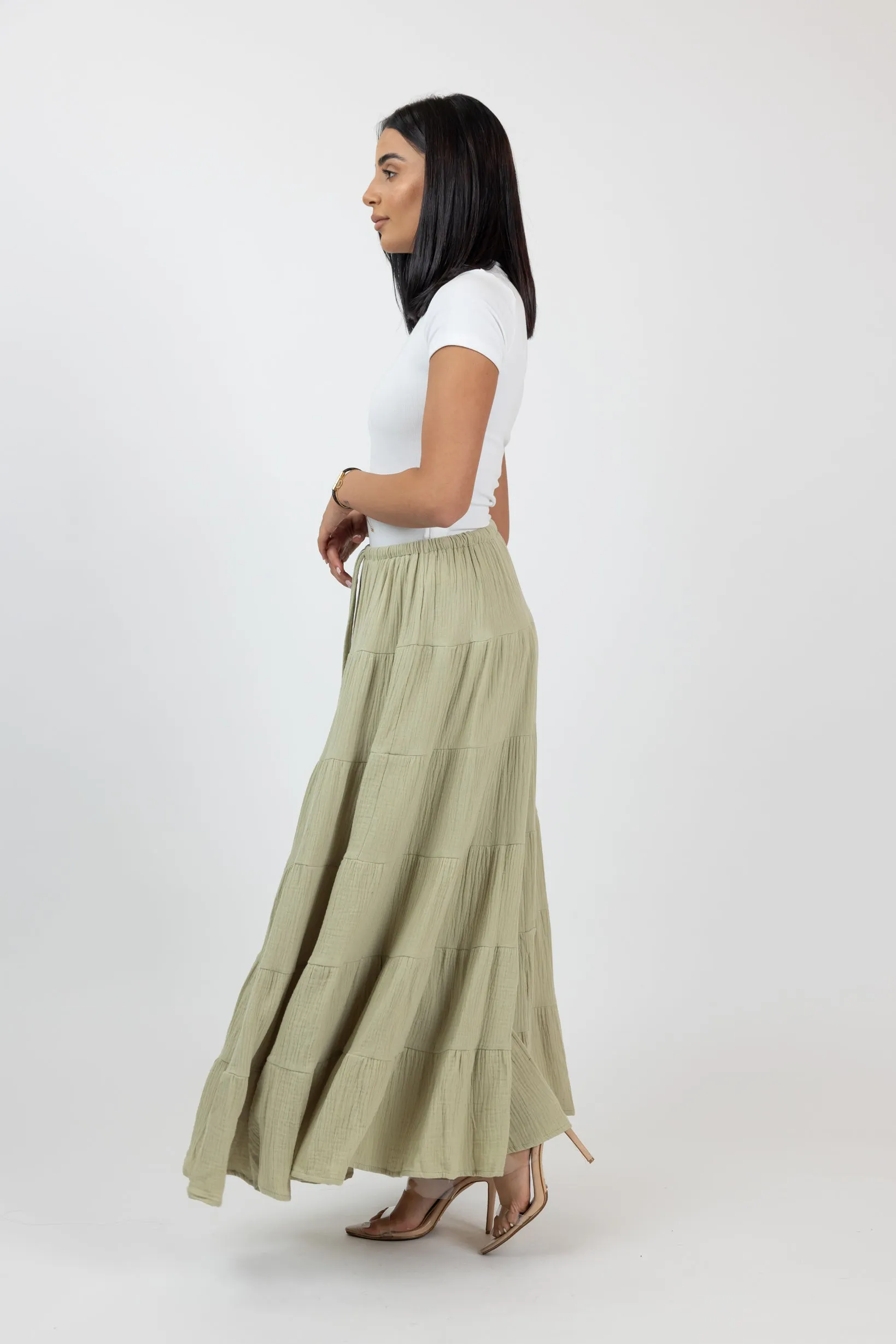 Carli Cotton Tiered Skirt