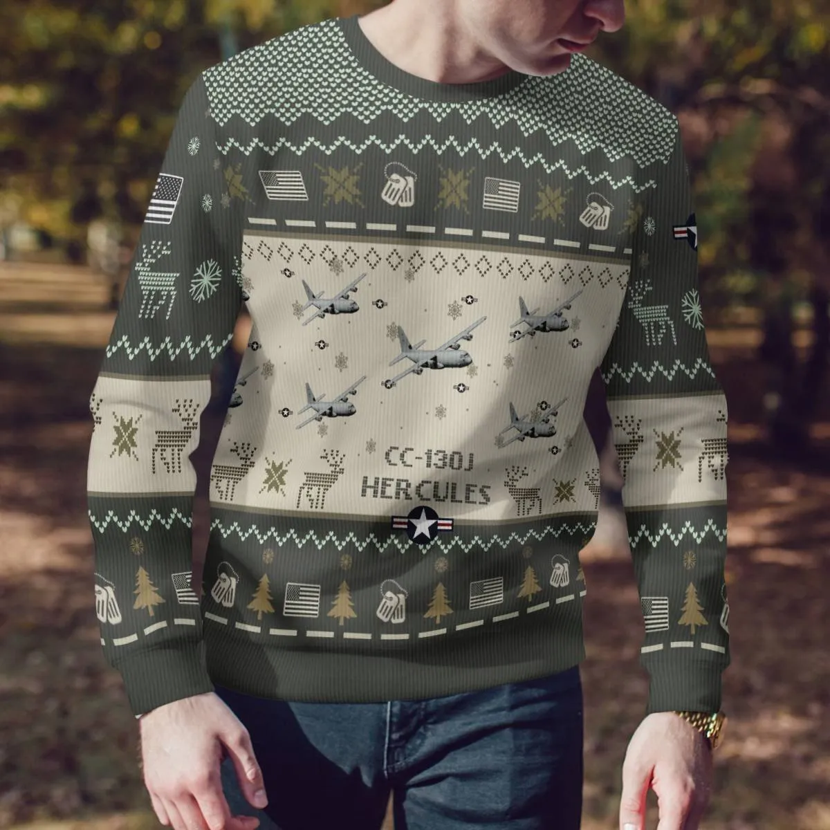 CC-130J Hercules CC130J_Aircraft Ugly Sweater, Ugly Sweater Christmas Shirt for Men Dad Veteran