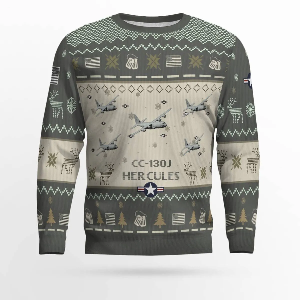 CC-130J Hercules CC130J_Aircraft Ugly Sweater, Ugly Sweater Christmas Shirt for Men Dad Veteran