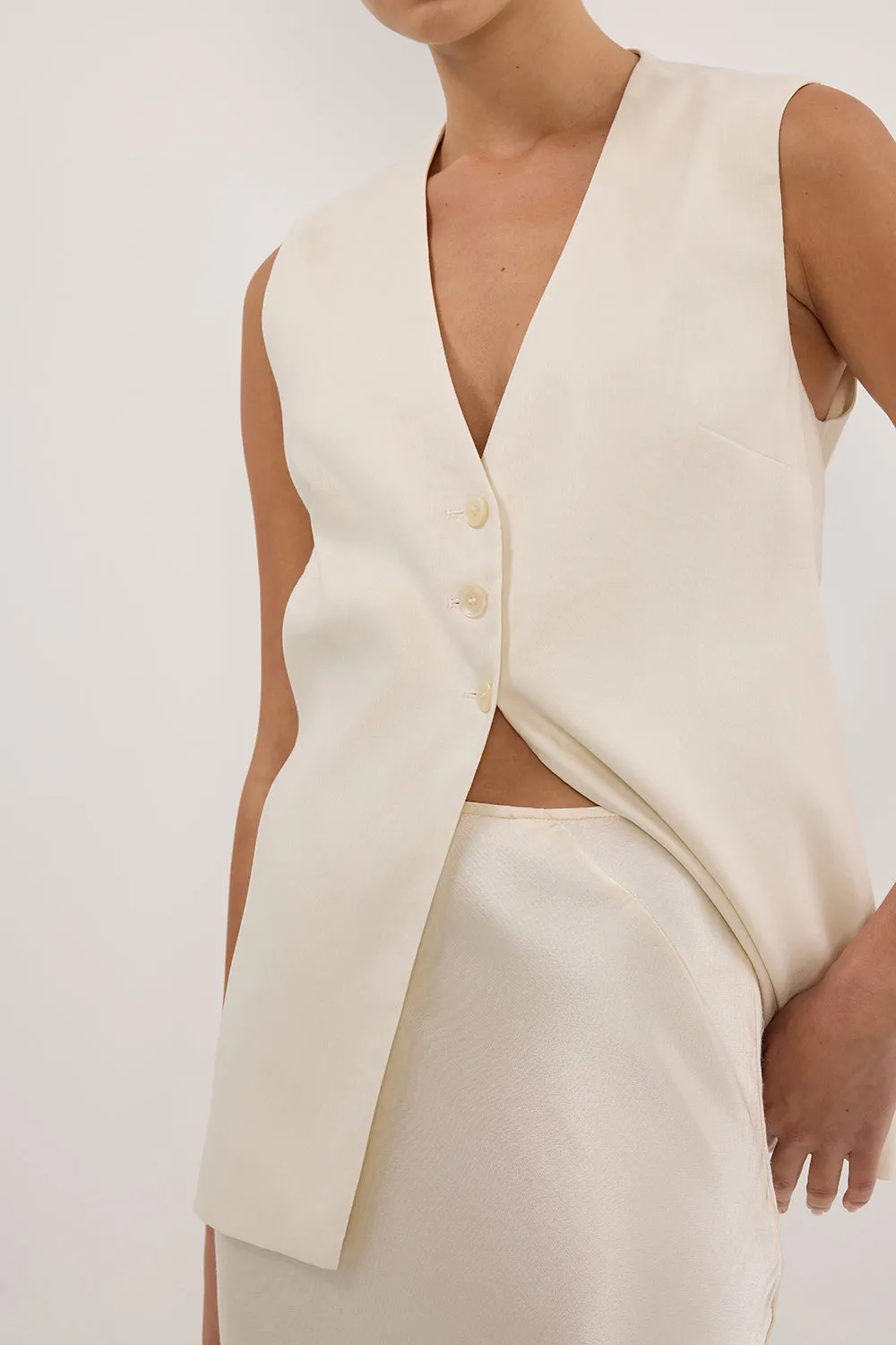 CHARLI CREAM SATIN MAXI SKIRT