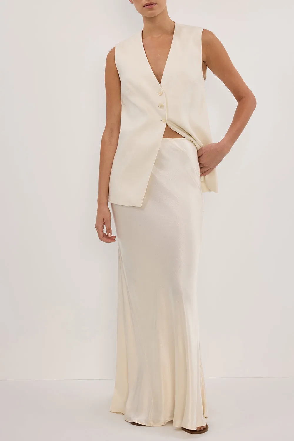 CHARLI CREAM SATIN MAXI SKIRT