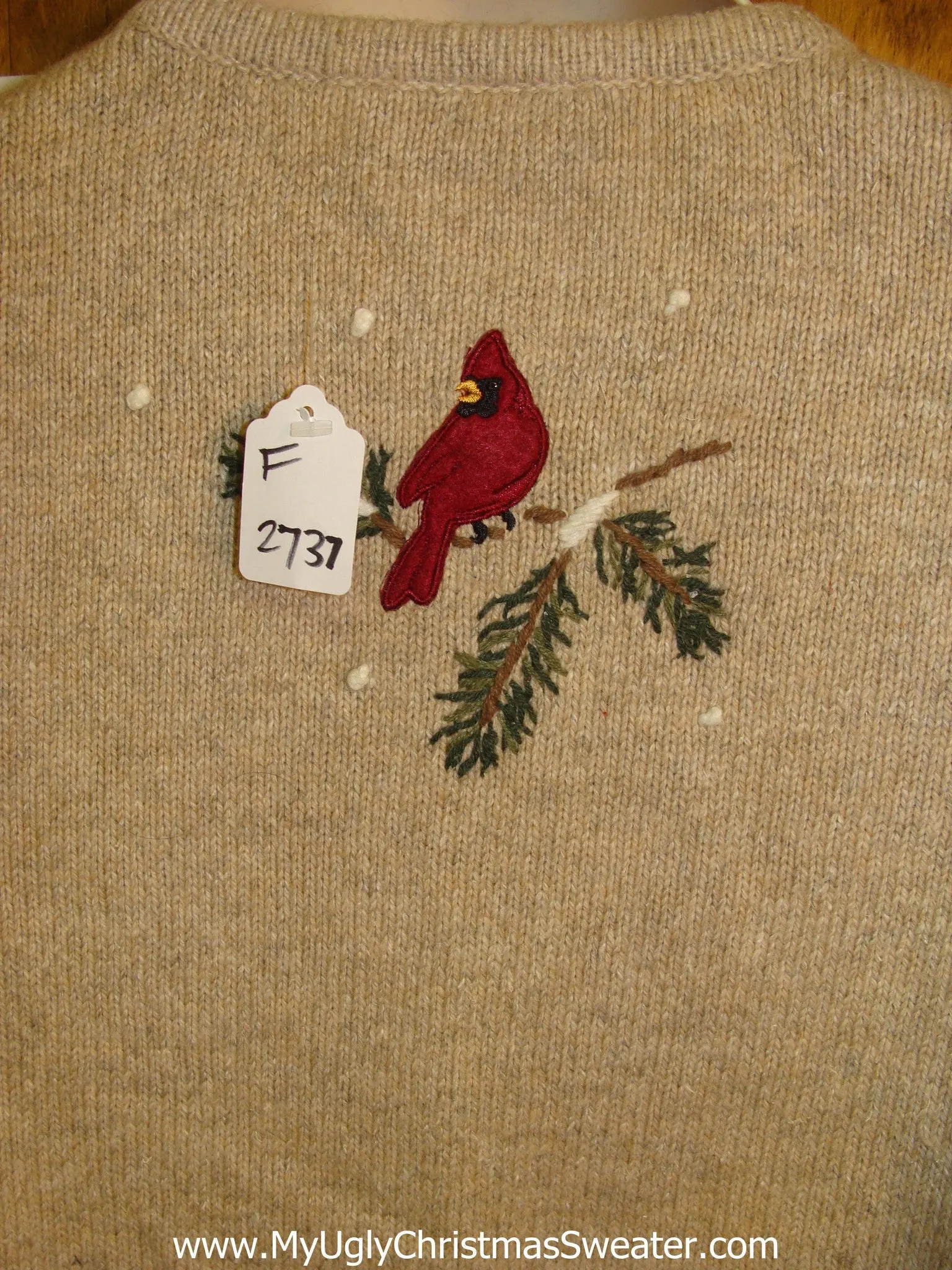 Cheesy Christmas Jumper Sweater with Cardinal Birds