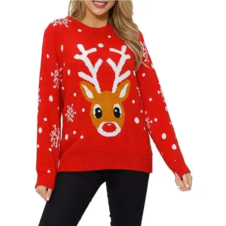 Christmas Reindeer Jacquard Knitted Sweater